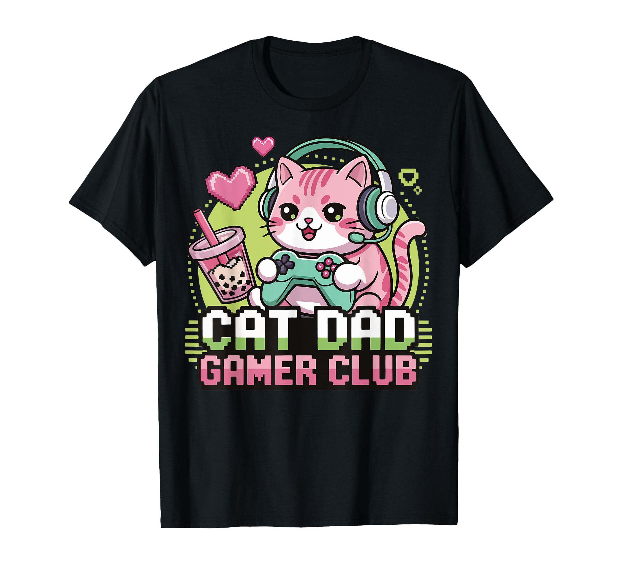 Gamer Gaming Cat Father Video Game Hoodie - Casual Everyday Wear Men Women - T-Shirt, Sweatshirt, Hoodie