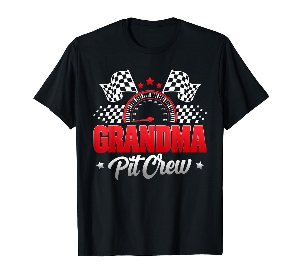Grandma Pit Crew Race Car Birthday T-Shirt - Aesthetic Graphic Unisex - T-Shirt, Sweatshirt, Hoodie