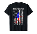 Firefighter American Flag Patriotic T-Shirt - Custom Art Print Unisex - T-Shirt, Sweatshirt, Hoodie