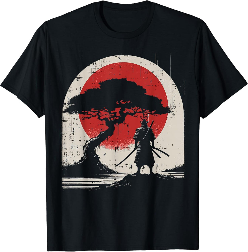 Japanese Samurai Kimono Tree Sun Vintage Art Women - Adult & Kids T-Shirts, Sweatshirts & Hoodies apparel design preview 1