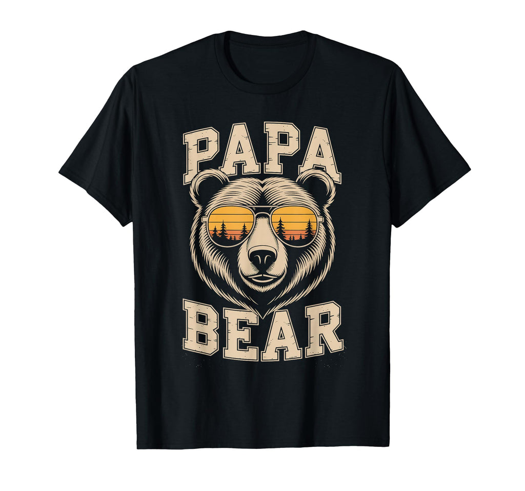 Papa Bear Sunset Forest Shades T-Shirt - Novelty Apparel Men Women - T-Shirt, Sweatshirt, Hoodie