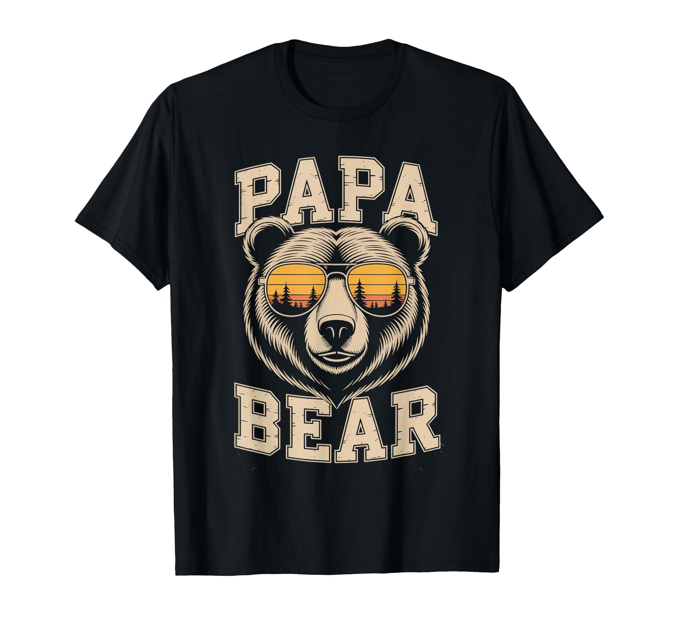 Papa Bear Sunset Forest Shades T-Shirt - Novelty Apparel Men Women - T-Shirt, Sweatshirt, Hoodie