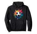 Colorful Splash Art Soccer Football Ball Hoodie - Aesthetic Graphic Unisex - T-Shirt, Sweatshirt, Hoodie