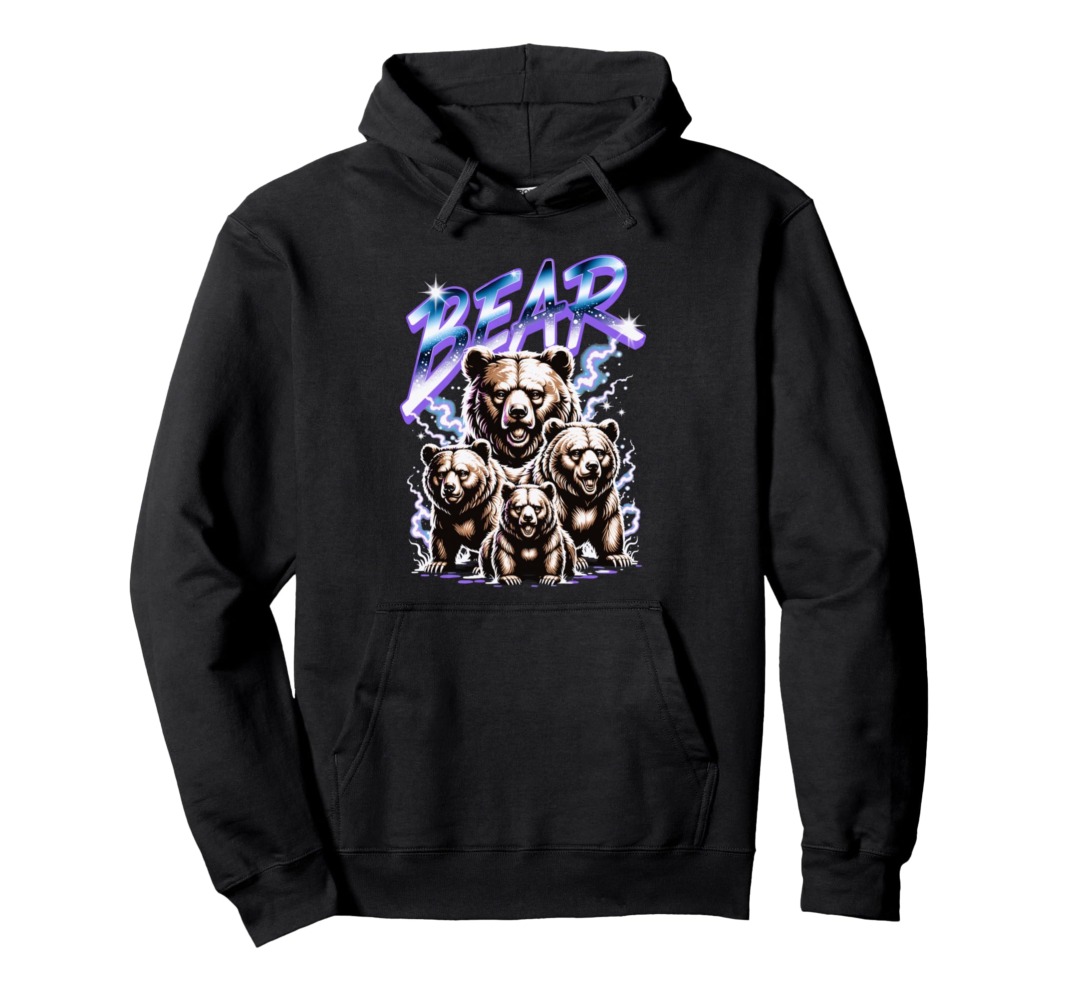Bear Squad Electric Lightning Hoodie - Casual Everyday Wear Men Women - T-Shirt, Sweatshirt, Hoodie