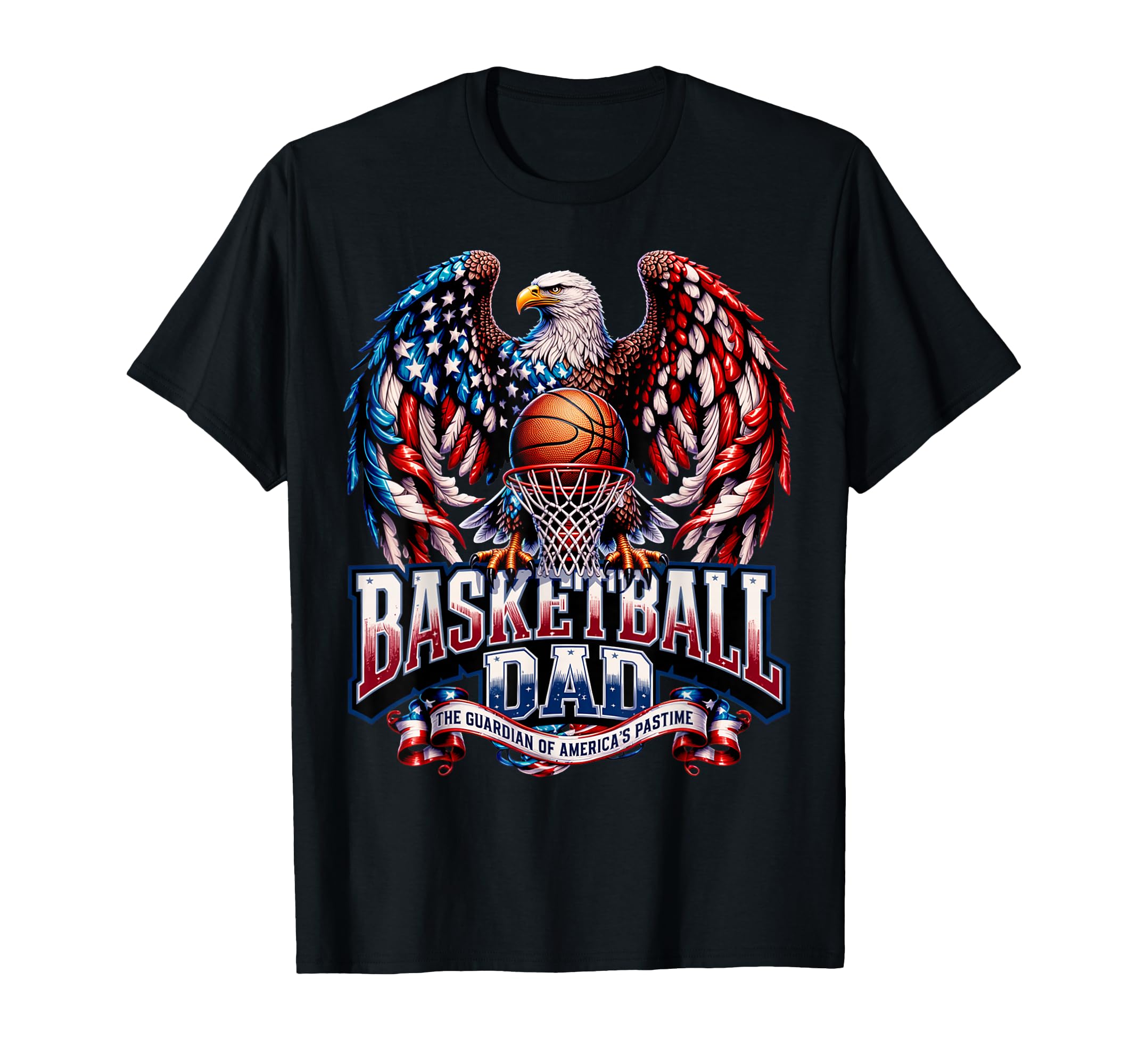 Basketball Dad American Flag T-Shirt - Unique Graphic for Adults - T-Shirt, Sweatshirt, Hoodie