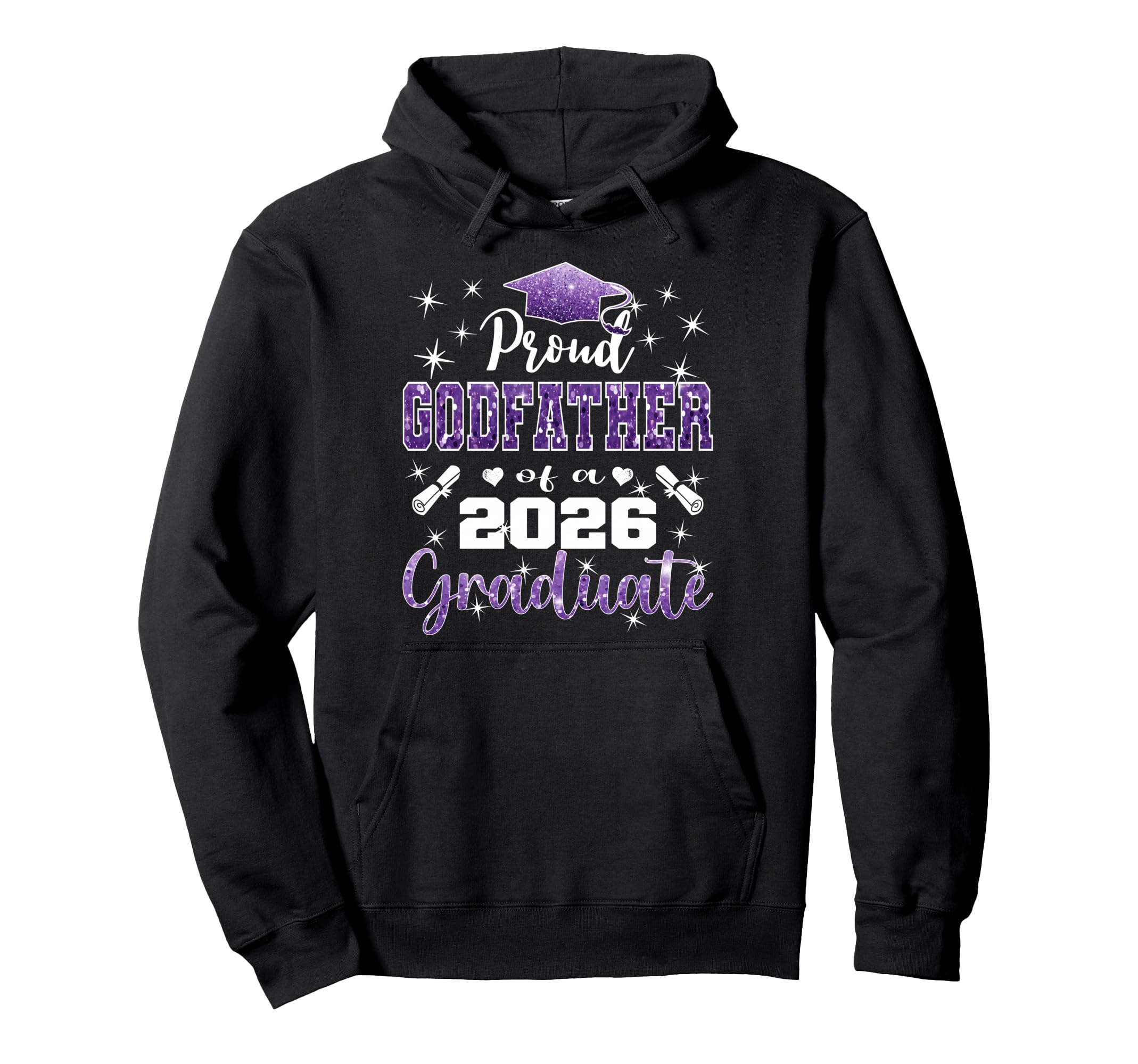 Super Proud Godfather 2026 Graduate Hoodie - Graphic Print Men Women - T-Shirt, Sweatshirt, Hoodie