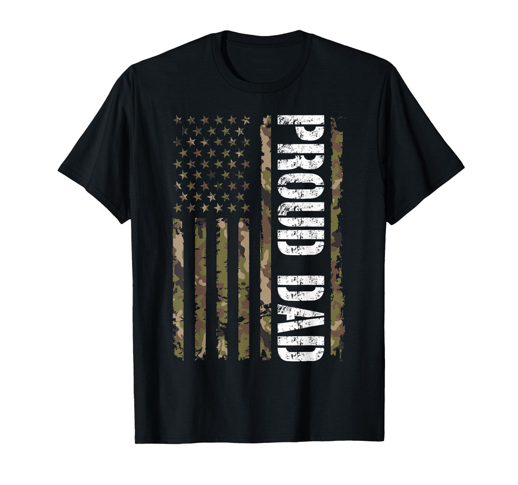 Proud Dad Us Flag Military Dad T-Shirt - Novelty Apparel for Adults - T-Shirt, Sweatshirt, Hoodie