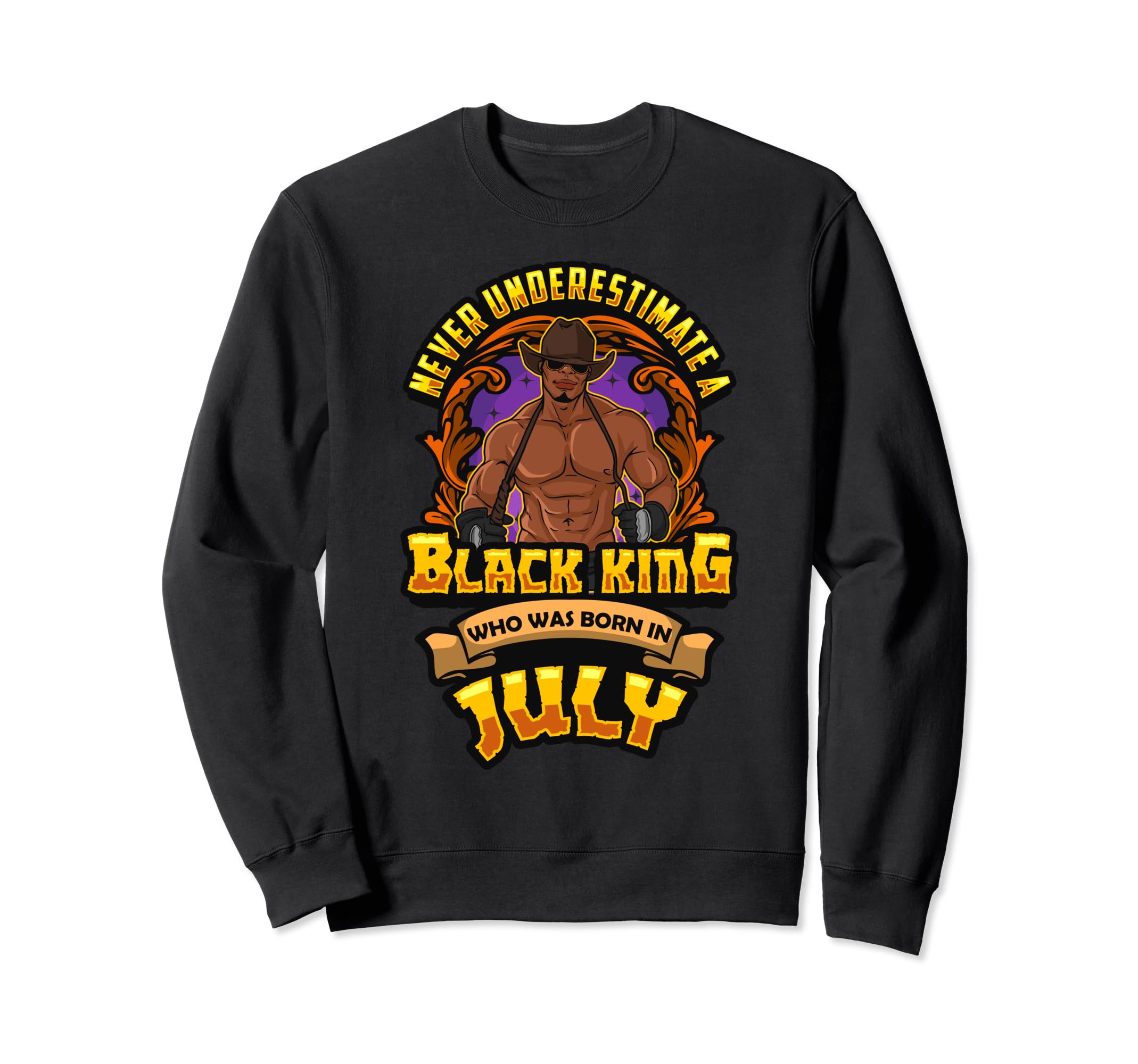 Never Underestimate Black King Sweatshirt - Custom Art Print Men Women - T-Shirt, Sweatshirt, Hoodie