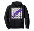 Bulldogs Purple School Sports Fan Hoodie - Casual Everyday Wear Men Women - T-Shirt, Sweatshirt, Hoodie