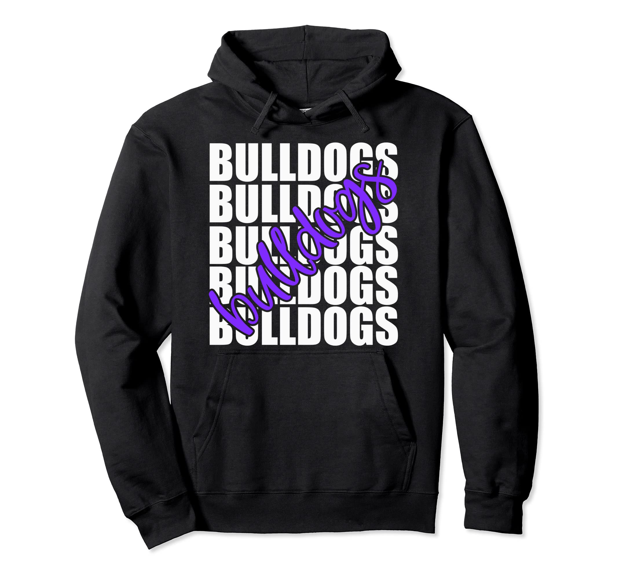 Bulldogs Purple School Sports Fan Hoodie - Casual Everyday Wear Men Women - T-Shirt, Sweatshirt, Hoodie