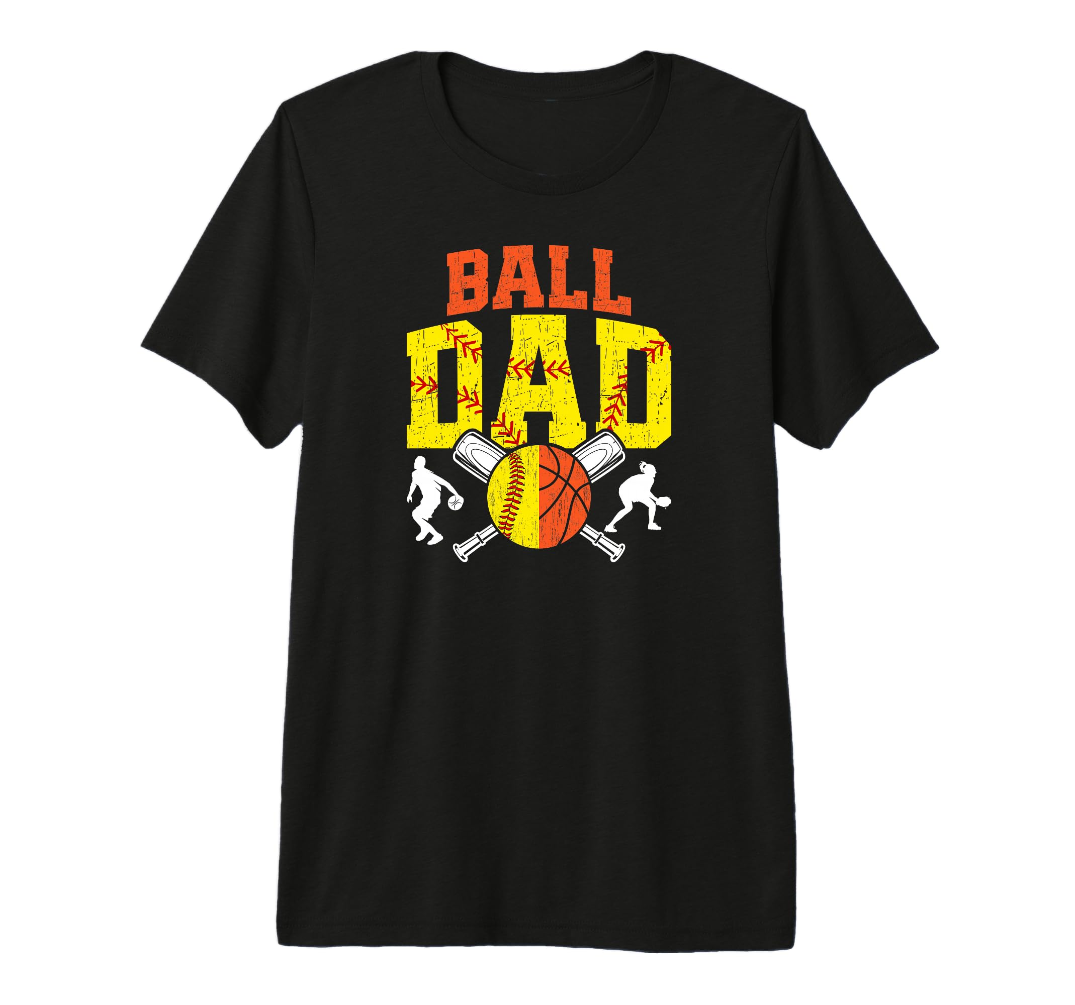 Mens Ball Dad Proud Softball Basketball T-Shirt - Custom Art Print Unisex - T-Shirt, Sweatshirt, Hoodie
