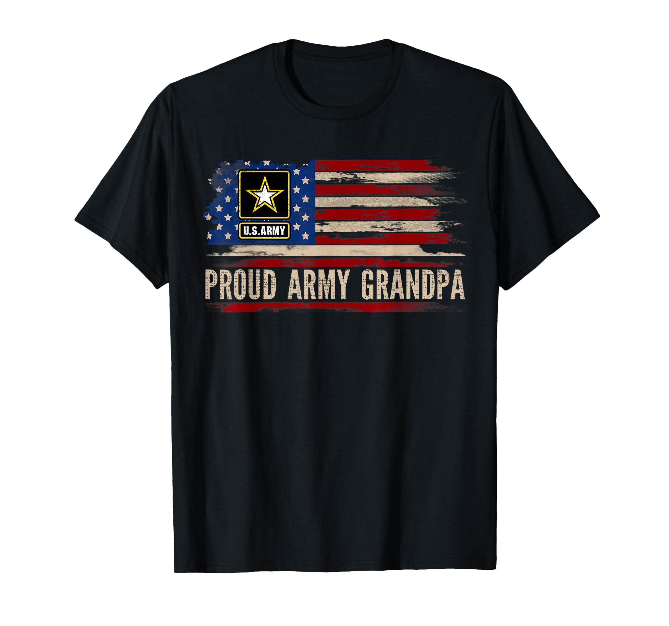 Proud Army Grandpa American Flag Veteran T-Shirt - Novelty Apparel Unisex - T-Shirt, Sweatshirt, Hoodie