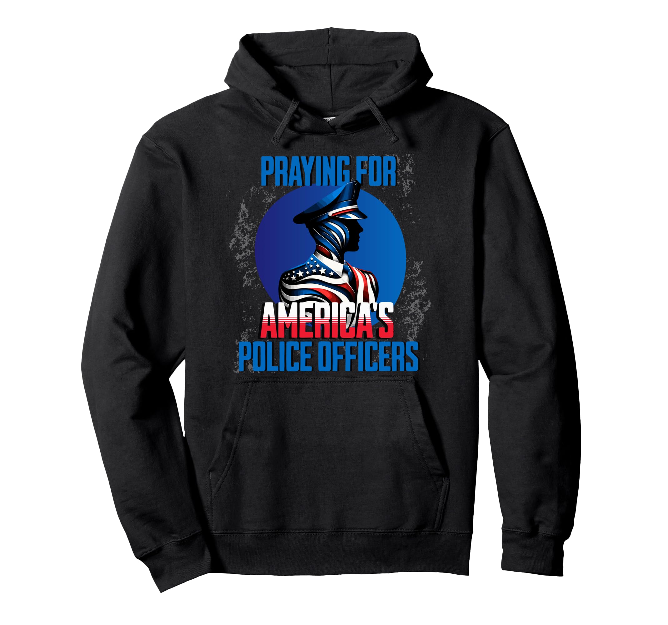 Praying Americas Police Officers Blue Hoodie - Novelty Apparel for Adults - T-Shirt, Sweatshirt, Hoodie