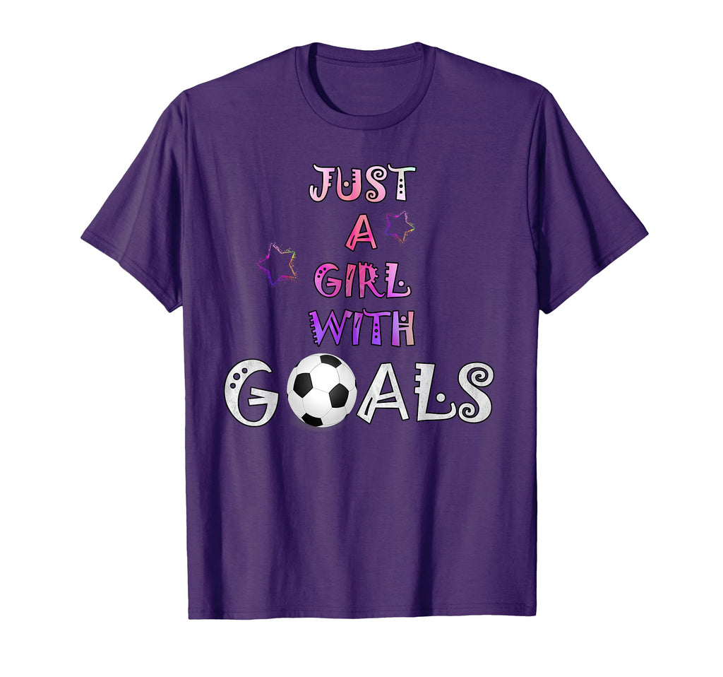 Motivational Just Goals Soccer T-Shirt - Minimalist Print Unisex - T-Shirt, Sweatshirt, Hoodie