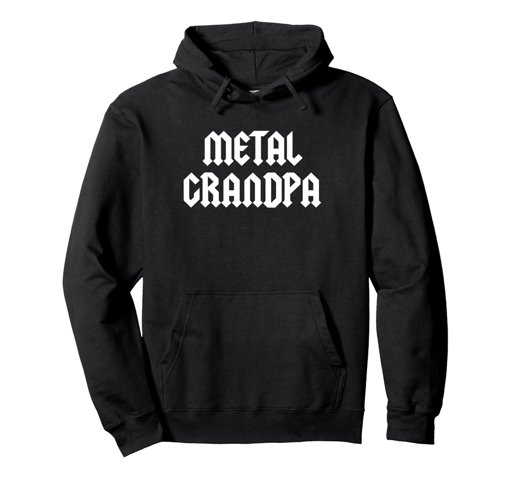 Metal Grandpa Funny Heavy Metal Hoodie - Minimalist Print for Adults - T-Shirt, Sweatshirt, Hoodie