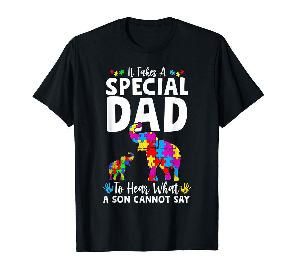 Mens Autism Dad Awareness Elephant T-Shirt - Minimalist Print Unisex - T-Shirt, Sweatshirt, Hoodie