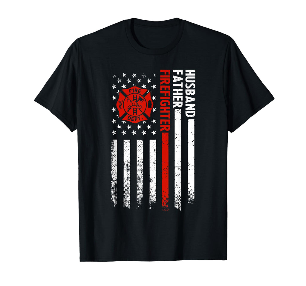 Firefighter Dad Husband Fathers Day T-Shirt - Minimalist Print for Adults - T-Shirt, Sweatshirt, Hoodie