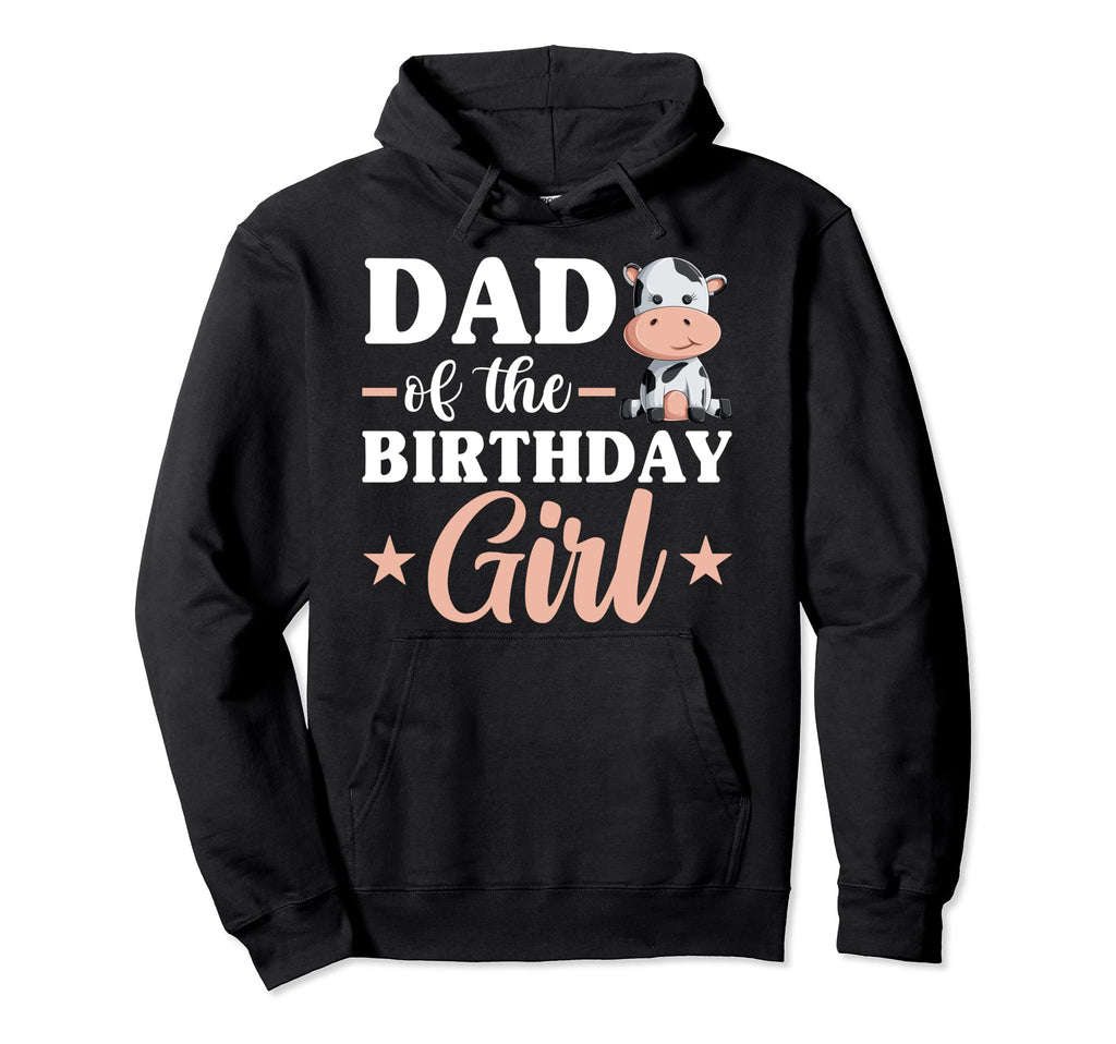 Dad Birthday Cow Farm Family Matching Hoodie - Minimalist Print Men Women - T-Shirt, Sweatshirt, Hoodie