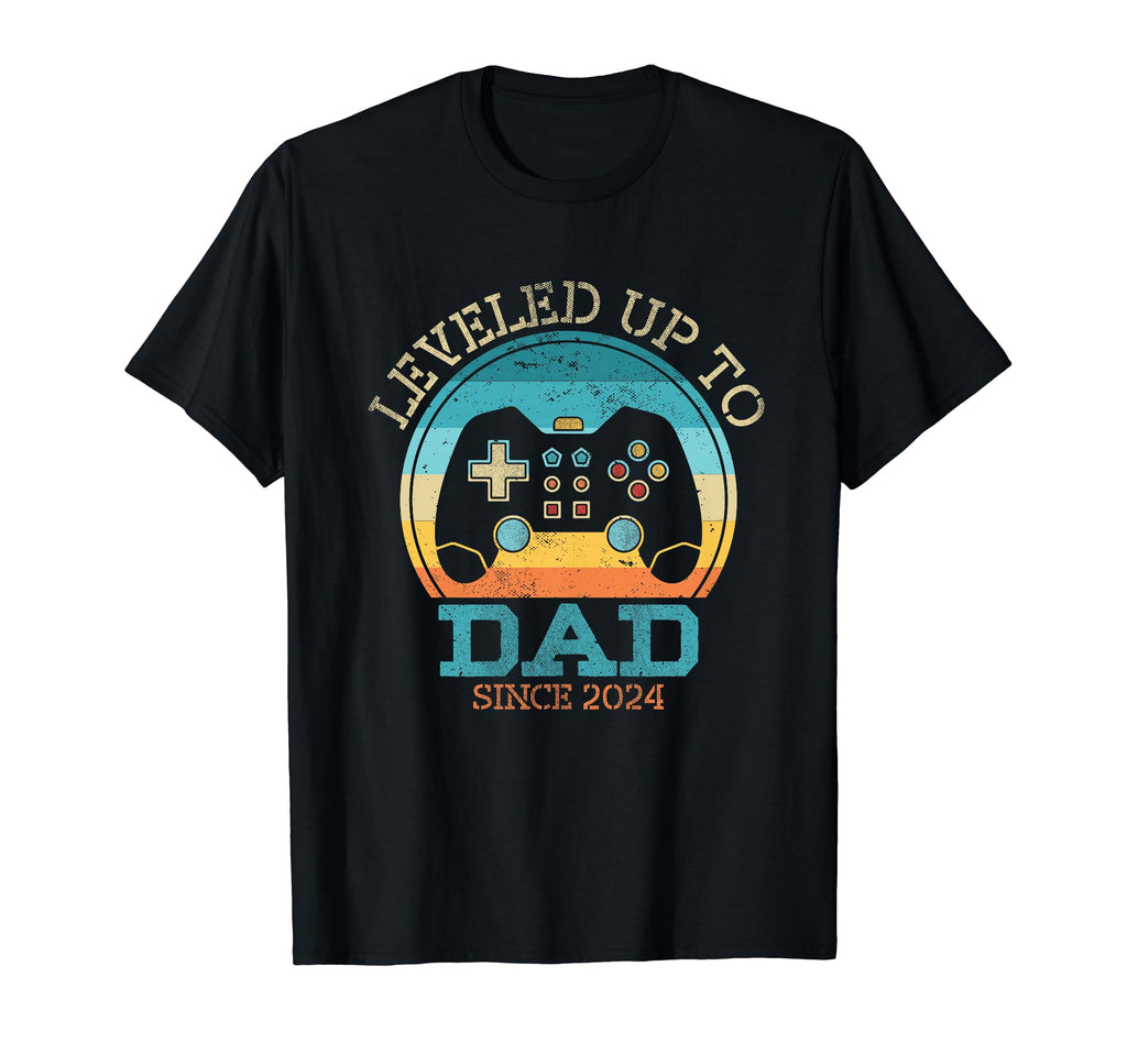Leveled Up To Dad Since 2024 Fathers Day T-Shirt - Trendy Graphic Unisex - T-Shirt, Sweatshirt, Hoodie