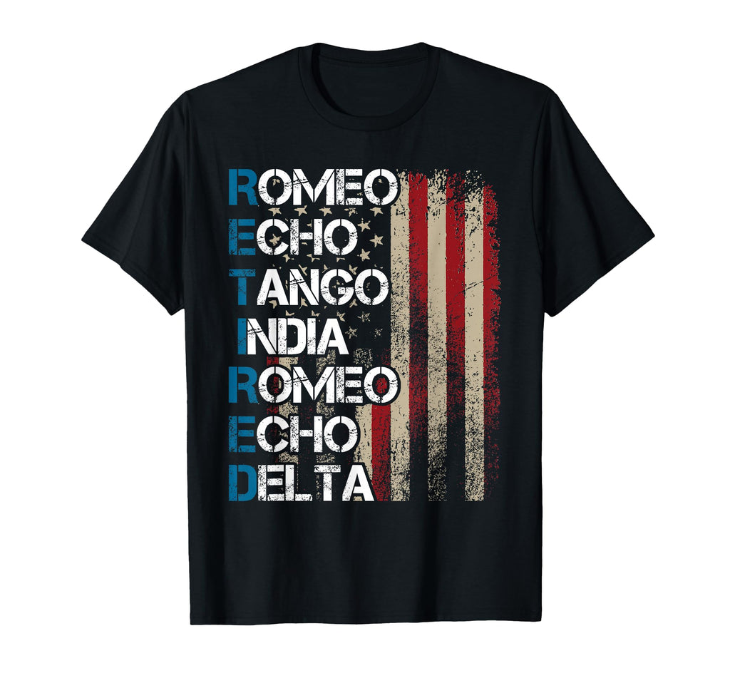 Phonetic Alphabet Retired Veteran T-Shirt - Graphic Print for Adults - T-Shirt, Sweatshirt, Hoodie