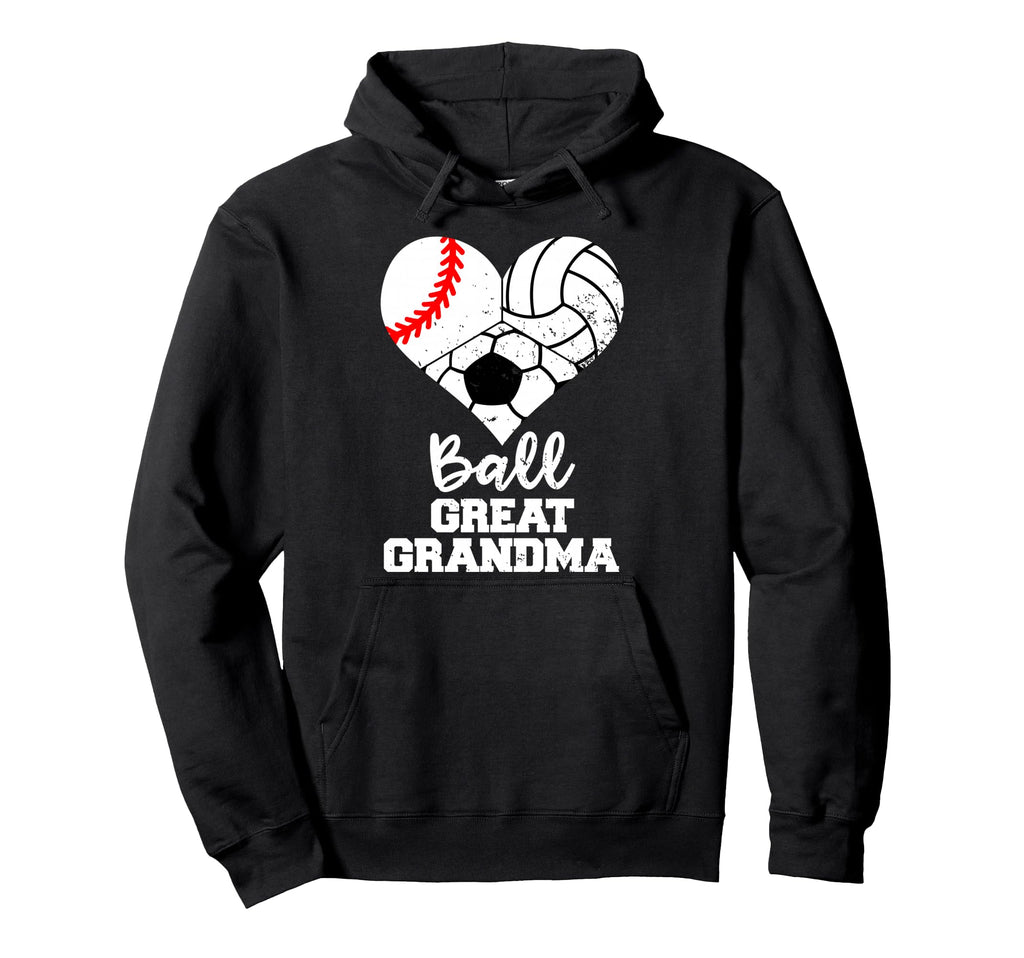 Ball Great Grandma Heart Baseball Hoodie - Fun Novelty Design Unisex - T-Shirt, Sweatshirt, Hoodie