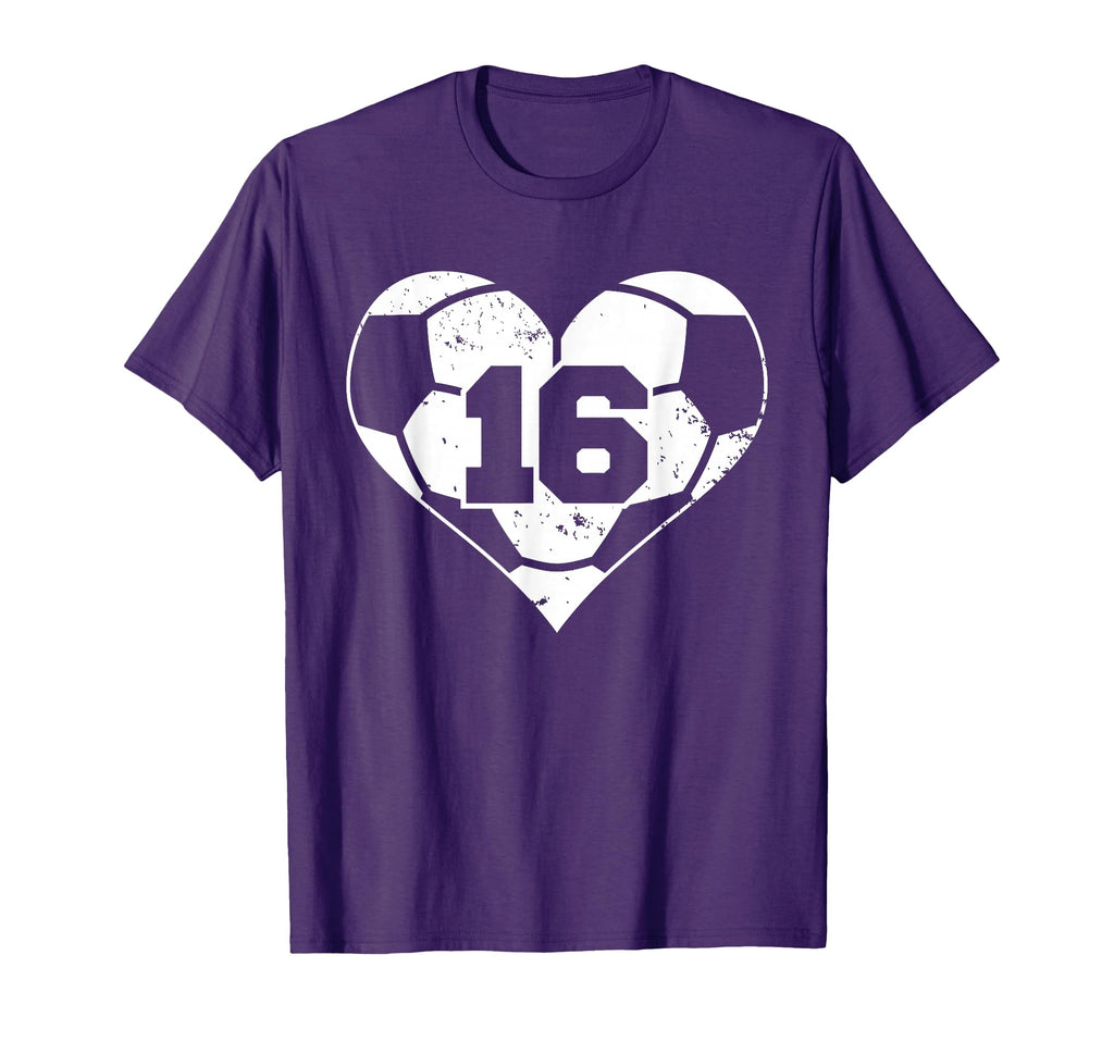 Soccer Number 16 Jersey Funny T-Shirt - Fun Novelty Design for Adults - T-Shirt, Sweatshirt, Hoodie