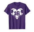 Soccer Number 16 Jersey Funny T-Shirt - Fun Novelty Design for Adults - T-Shirt, Sweatshirt, Hoodie