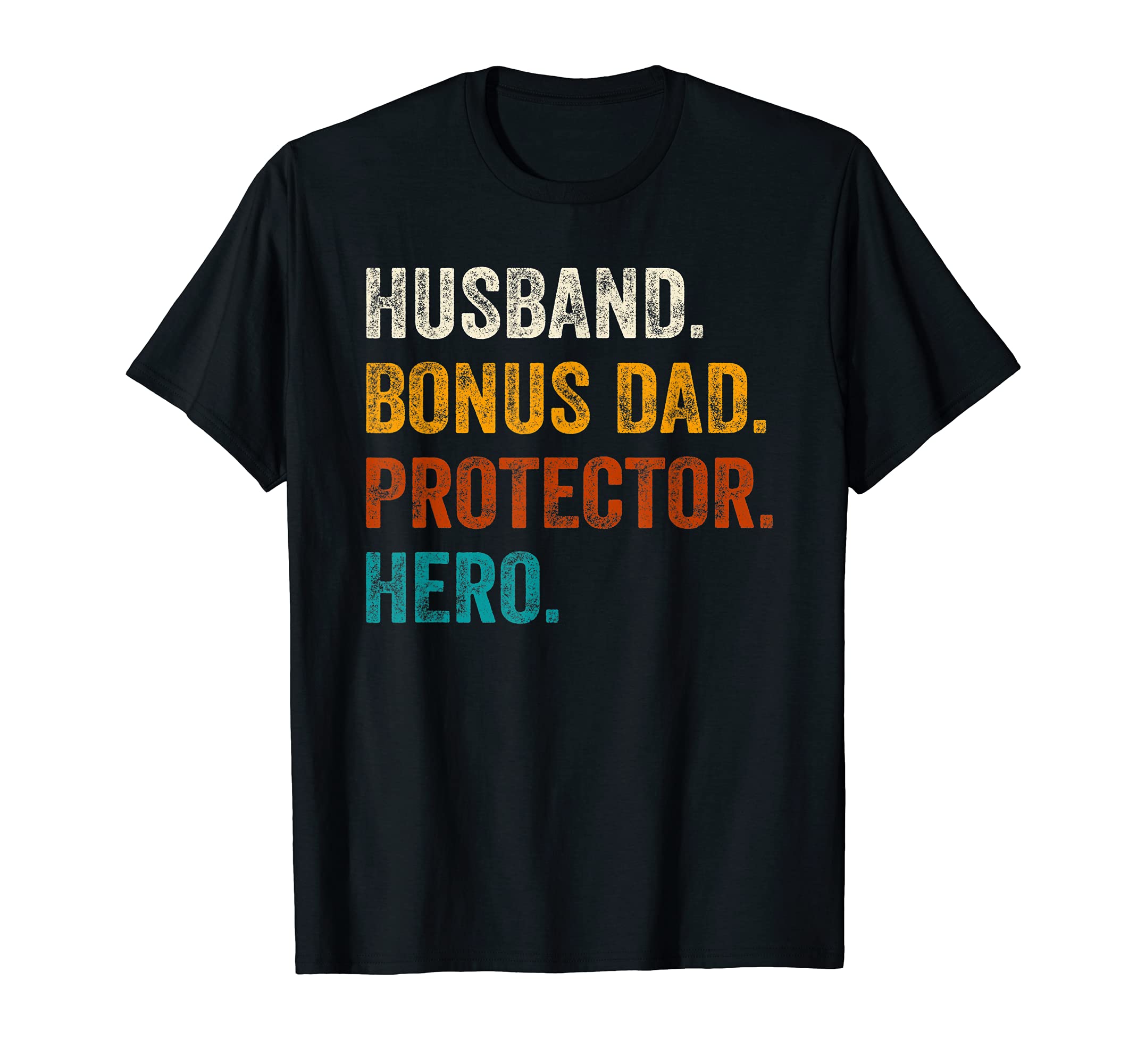 Mens Husband Bonus Dad Protector Hero T-Shirt - Minimalist Print Men Women - T-Shirt, Sweatshirt, Hoodie