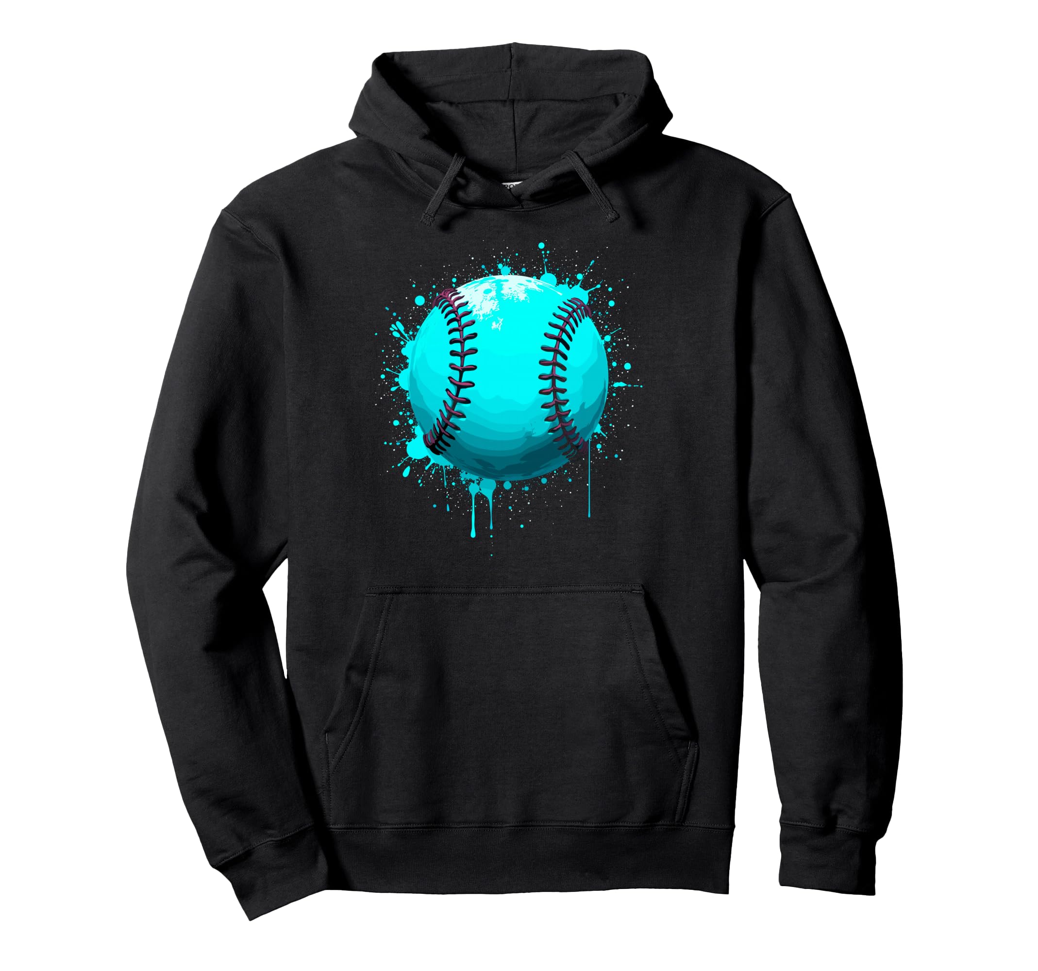 Paint Splash Baseball Ball Player Coach Hoodie - Graphic Print Unisex - T-Shirt, Sweatshirt, Hoodie