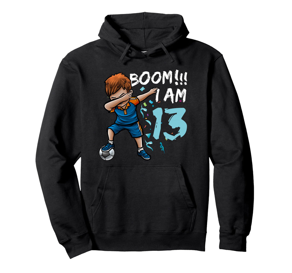 Dabbing Birthday Soccer 13Th Birthday 13 Hoodie - Unique Graphic Unisex - T-Shirt, Sweatshirt, Hoodie