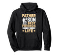 Father Son Best Friends Life Dad Son Hoodie - Aesthetic Graphic for Adults - T-Shirt, Sweatshirt, Hoodie