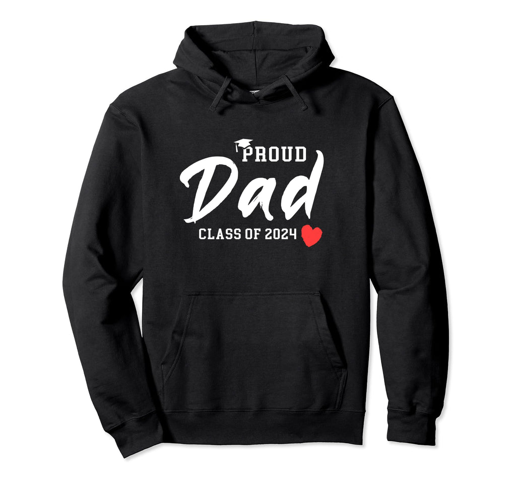 Proud Dad Class 2024 Heart Graduate Hoodie - Streetwear Style for Adults - T-Shirt, Sweatshirt, Hoodie