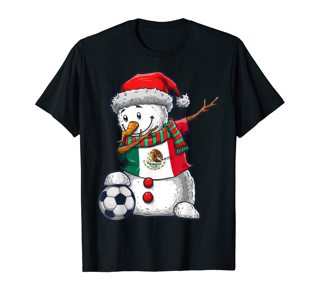 Soccer Dabbing Snowman Mexico Football T-Shirt - Novelty Apparel Men Women - T-Shirt, Sweatshirt, Hoodie
