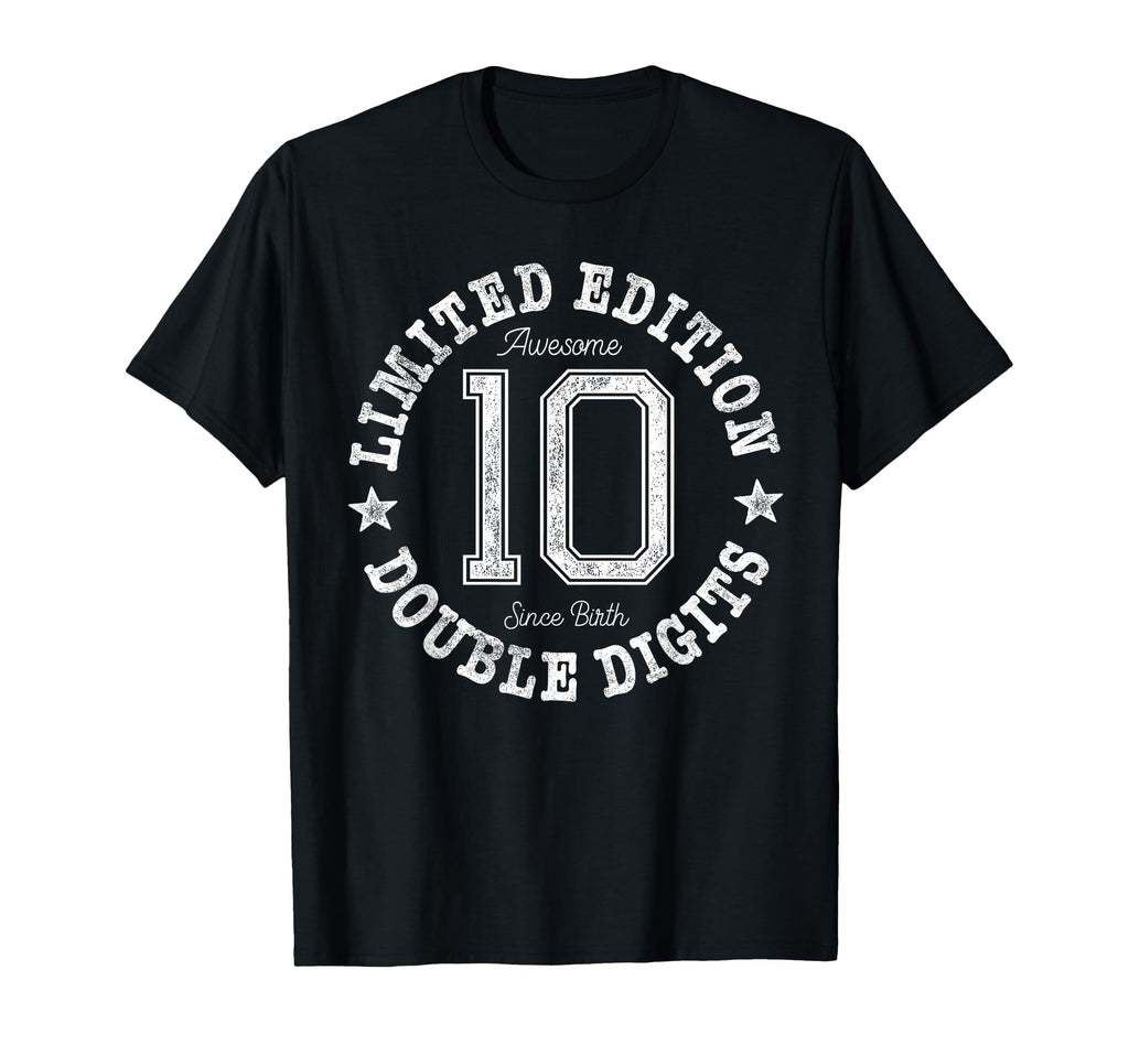 10 Double Digits 10Th Birthday 10 Year Old T-Shirt - Unique Graphic Unisex - T-Shirt, Sweatshirt, Hoodie