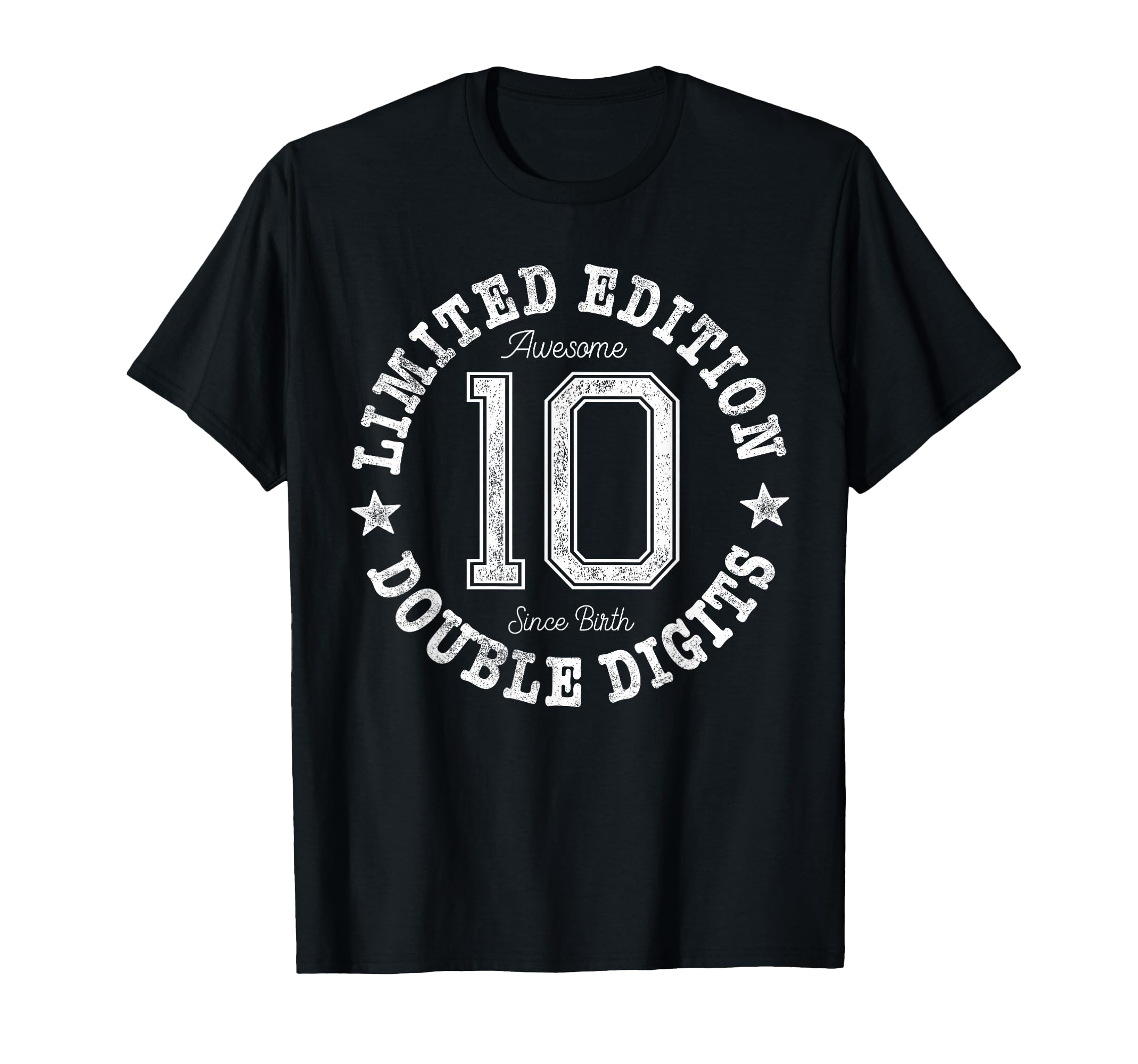10 Double Digits 10Th Birthday 10 Year Old T-Shirt - Unique Graphic Unisex - T-Shirt, Sweatshirt, Hoodie