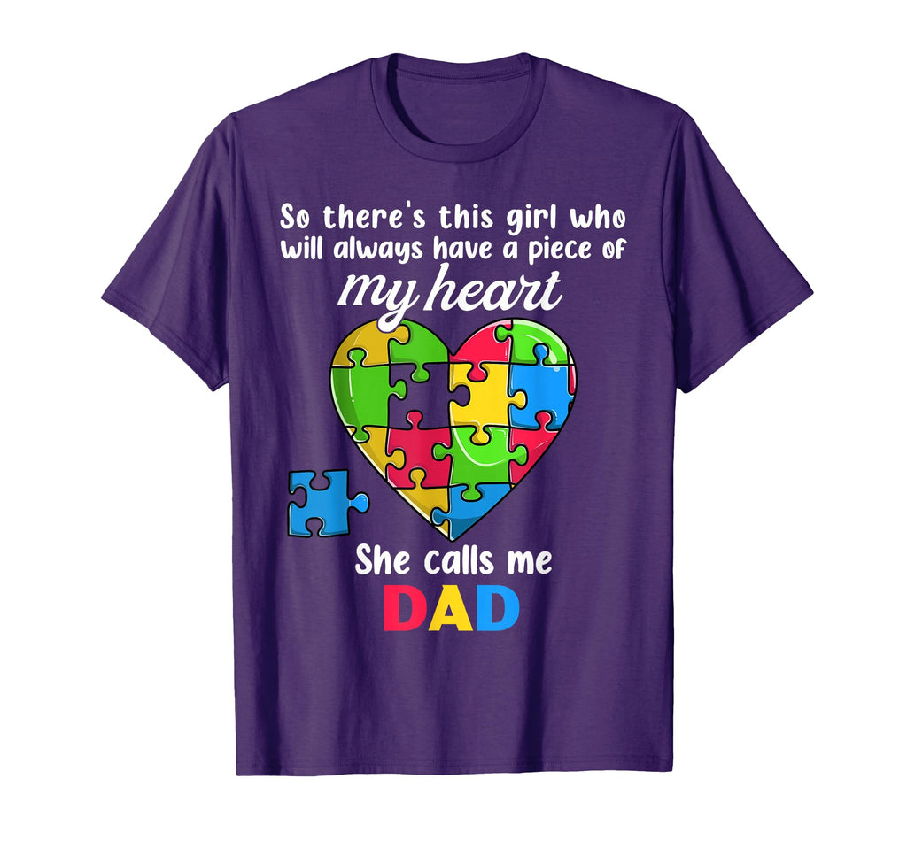 Autism Dad Autism Daughter Daddy T-Shirt - Novelty Apparel for Adults - T-Shirt, Sweatshirt, Hoodie