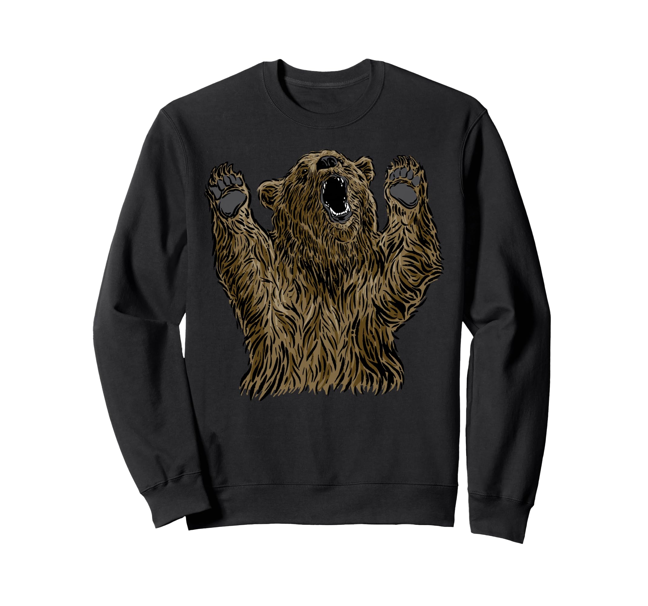 Bear Brown Head Bear Motif Sweatshirt - Casual Everyday Wear for Adults - T-Shirt, Sweatshirt, Hoodie