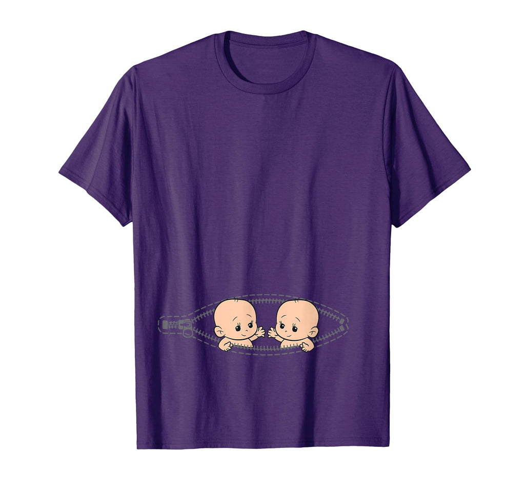 Pregnant Mother Twins Pregnancy T-Shirt - Custom Art Print Unisex - T-Shirt, Sweatshirt, Hoodie