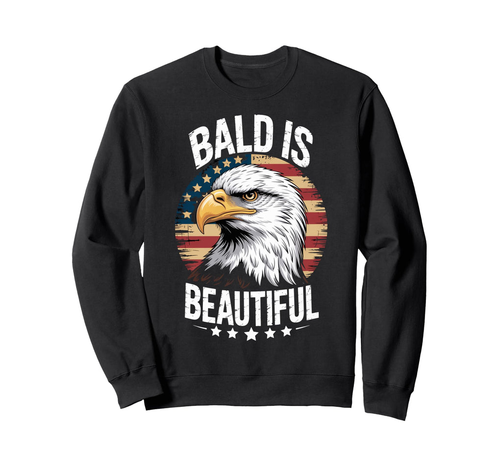 Funny 4Th July Bald Is Beautiful Sweatshirt - Graphic Print for Adults - T-Shirt, Sweatshirt, Hoodie
