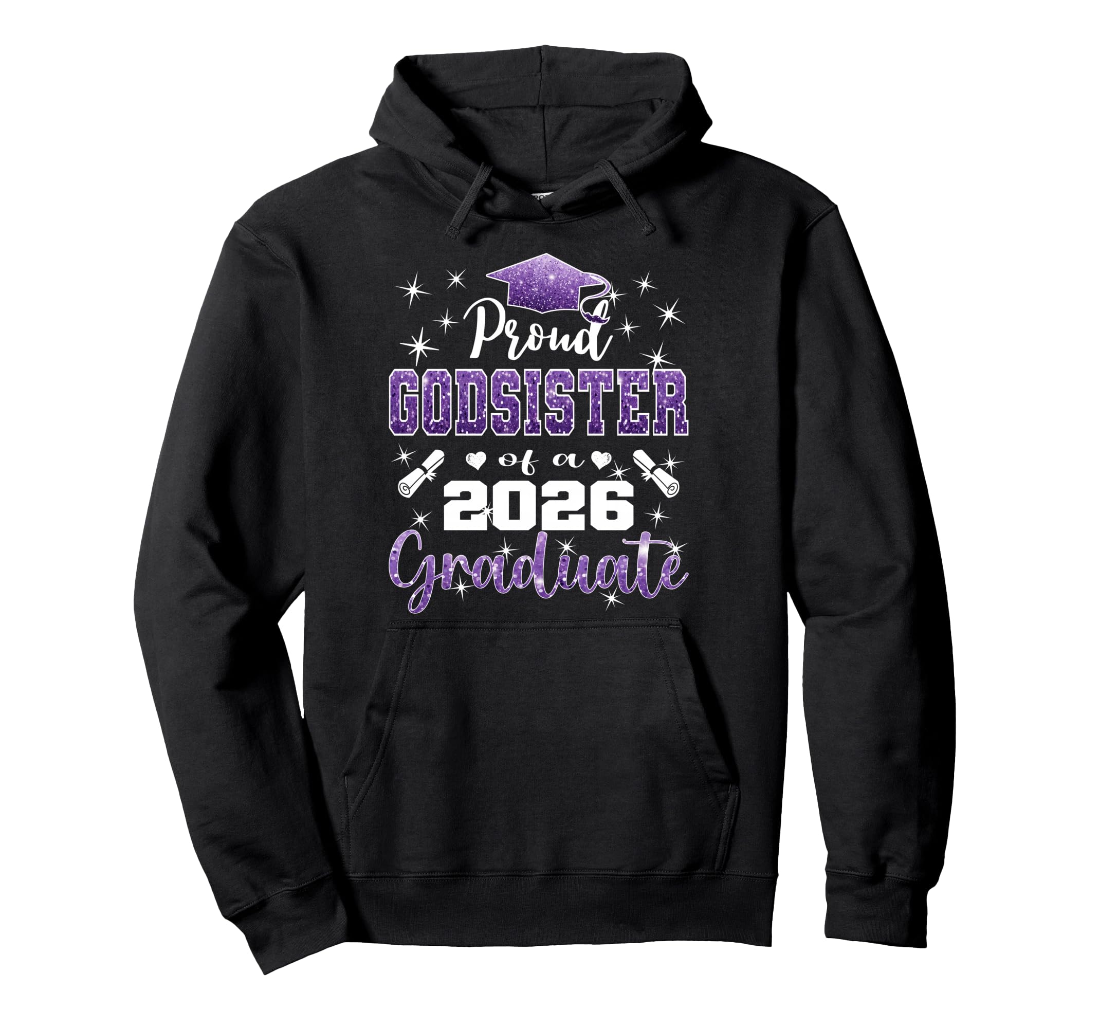 Super Proud Godsister 2026 Graduate Hoodie - Fun Novelty Design for Adults - T-Shirt, Sweatshirt, Hoodie
