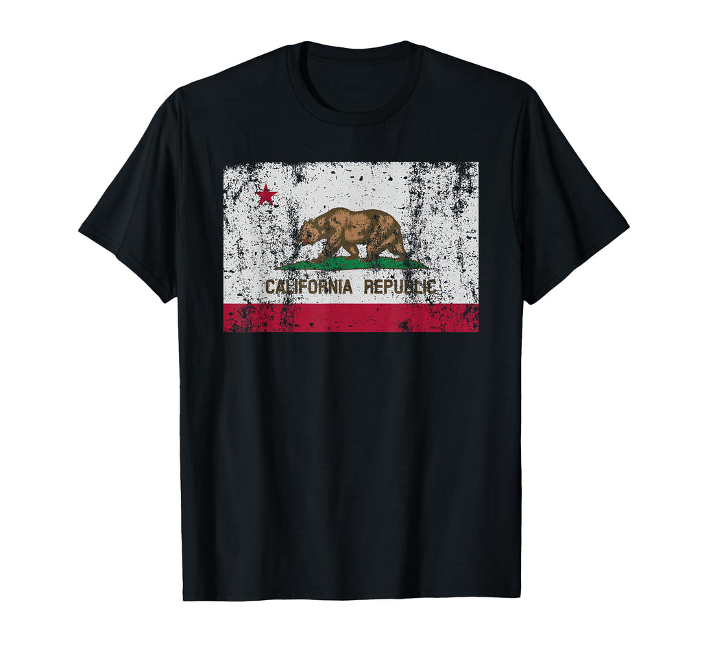 State California Flag Distressed Gift T-Shirt - Streetwear Style Unisex - T-Shirt, Sweatshirt, Hoodie