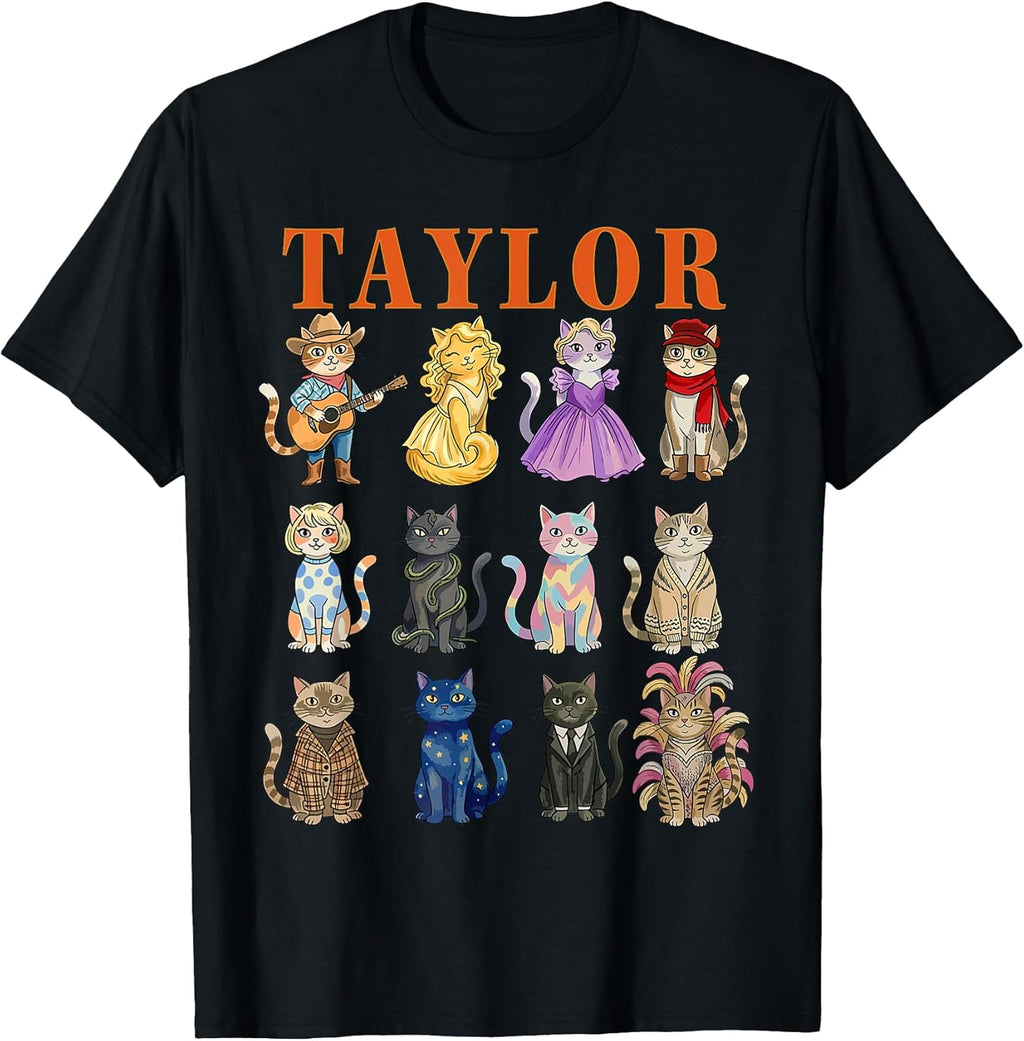 Taylor Groovy Name Cat 80's Vintage Birthday Girls - Adult & Kids T-Shirts, Sweatshirts & Hoodies apparel design preview 1
