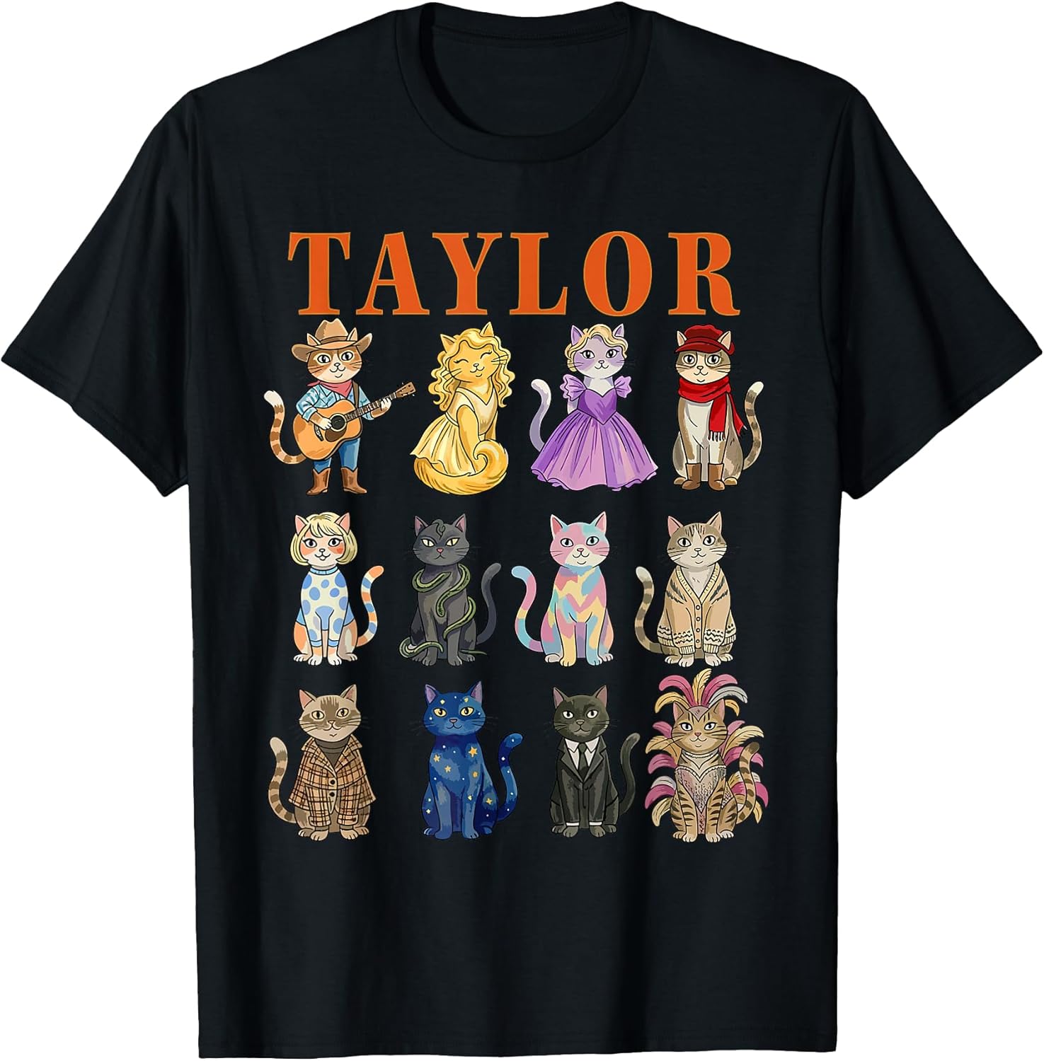 Taylor Groovy Name Cat 80's Vintage Birthday Girls - Adult & Kids T-Shirts, Sweatshirts & Hoodies apparel design preview 1