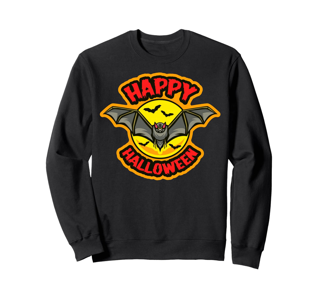 Funny Happy Halloween Vampire Bat Sweatshirt - Fun Novelty Design Unisex - T-Shirt, Sweatshirt, Hoodie