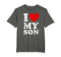 I Love My Son Red Heart Mom Outfit T-Shirt - Aesthetic Graphic Men Women - T-Shirt, Sweatshirt, Hoodie