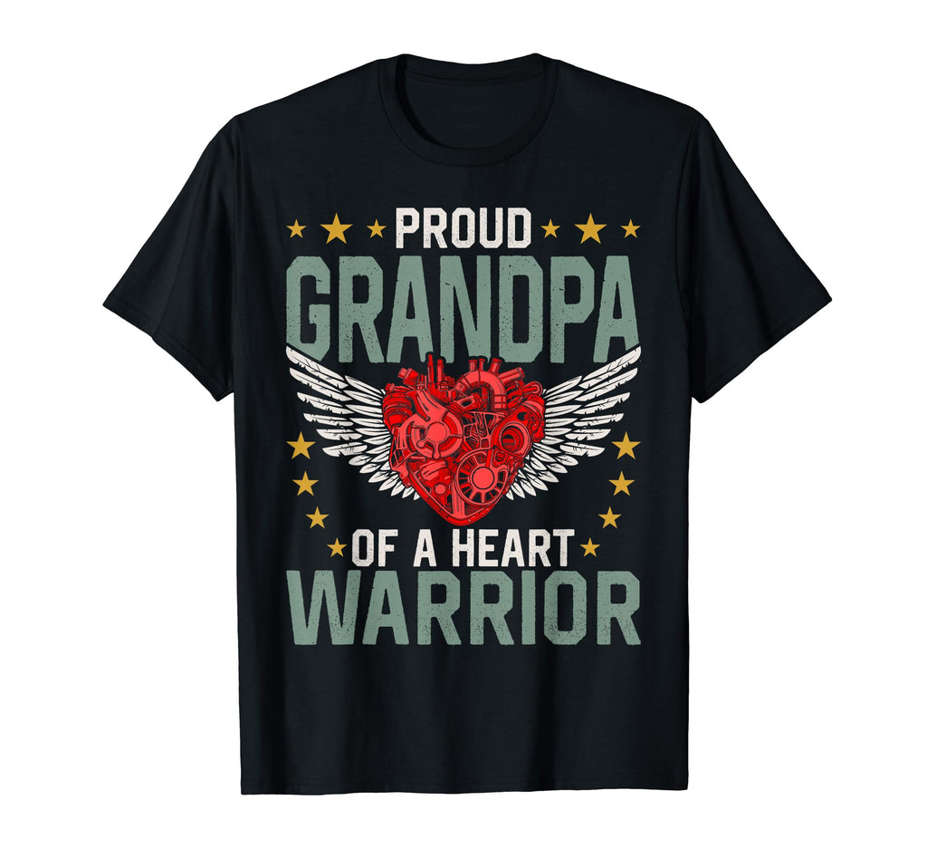 Proud Grandpa Heart Warrior Heart T-Shirt - Fun Novelty Design for Adults - T-Shirt, Sweatshirt, Hoodie