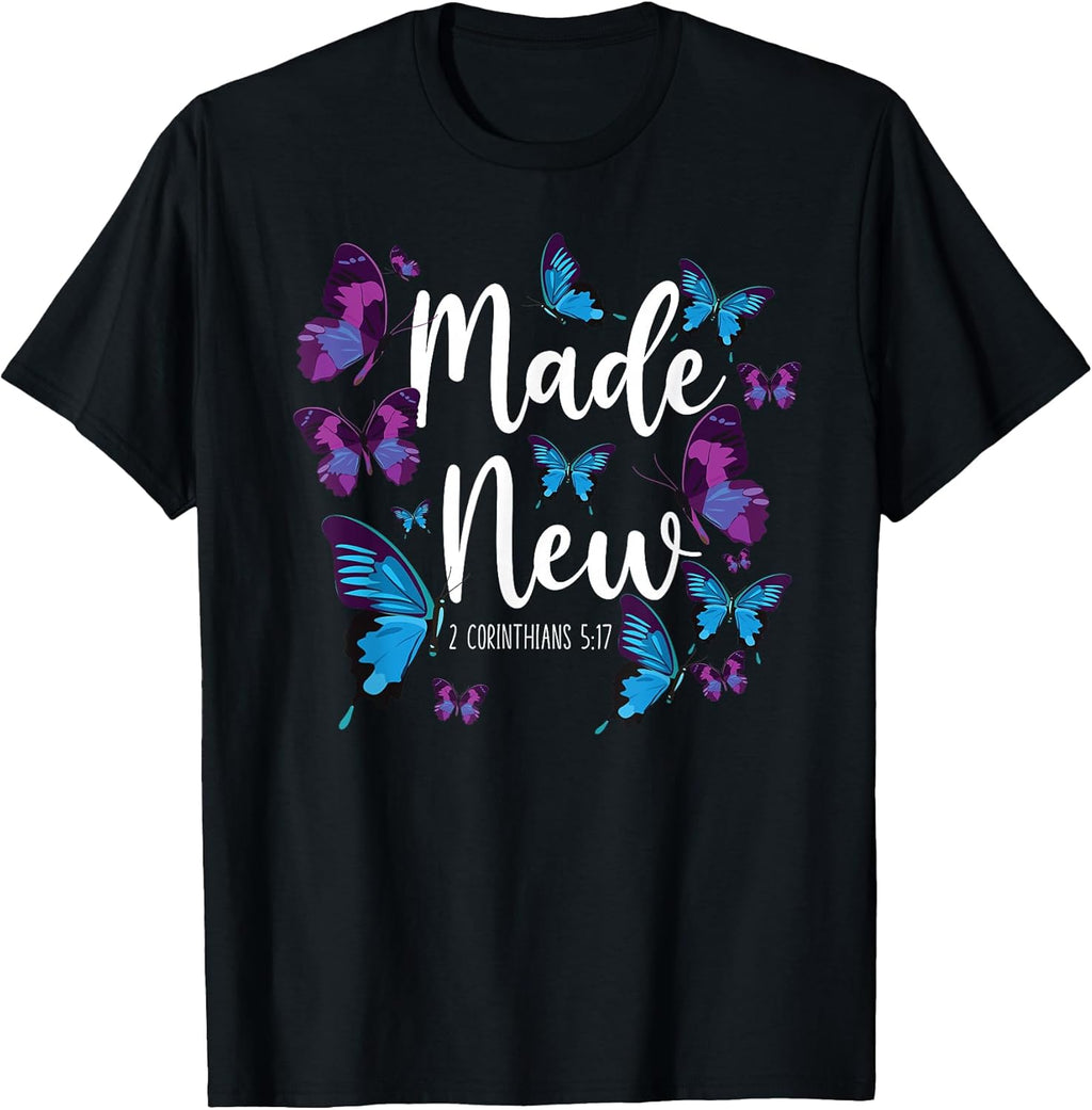 Christian Bible Verse Quote Butterfly 2 Corinthians - Adult & Kids T-Shirts, Sweatshirts & Hoodies apparel design preview 1