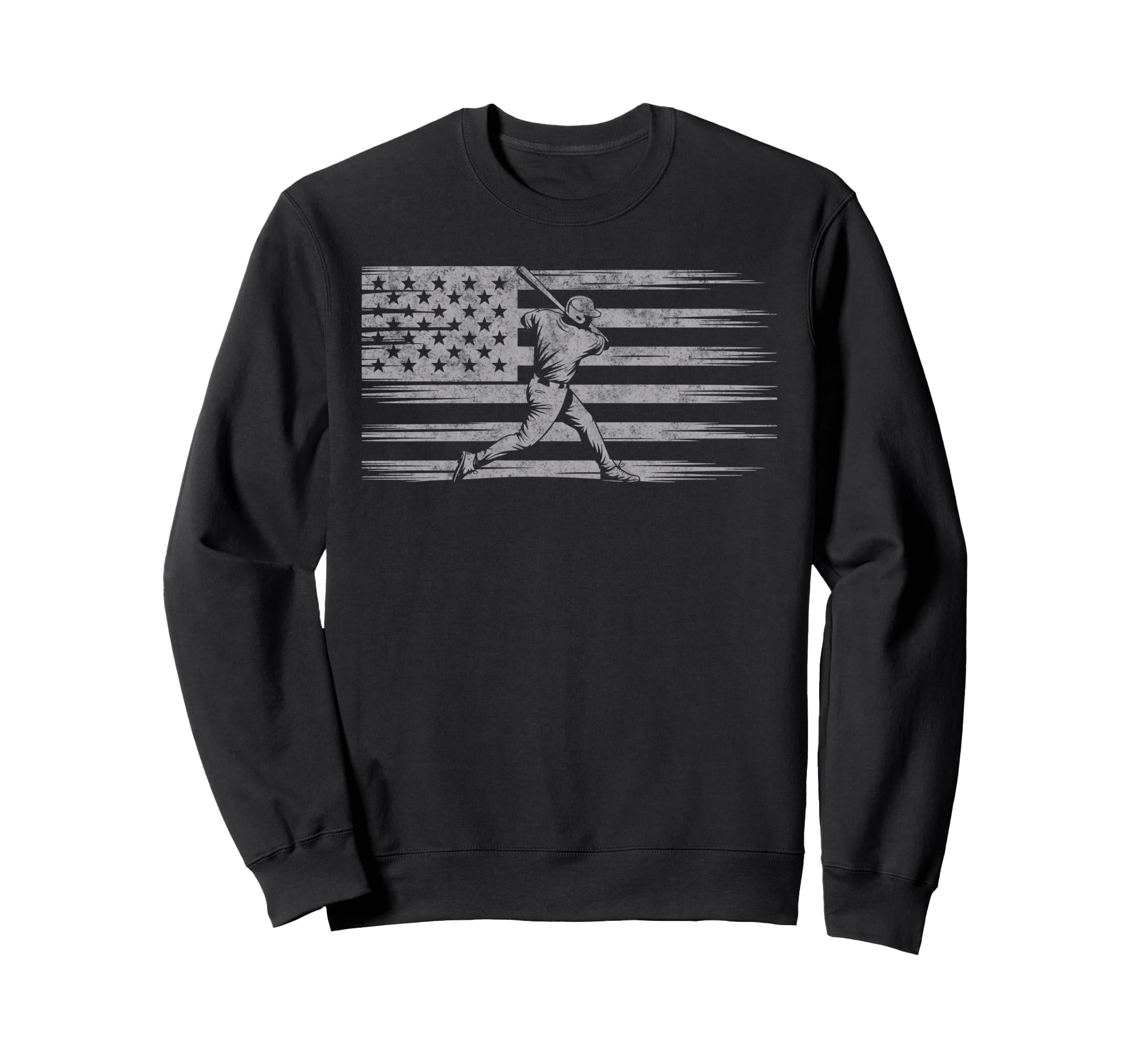 Baseball Us Flag Baseball Lover Dad Sweatshirt - Aesthetic Graphic Unisex - T-Shirt, Sweatshirt, Hoodie