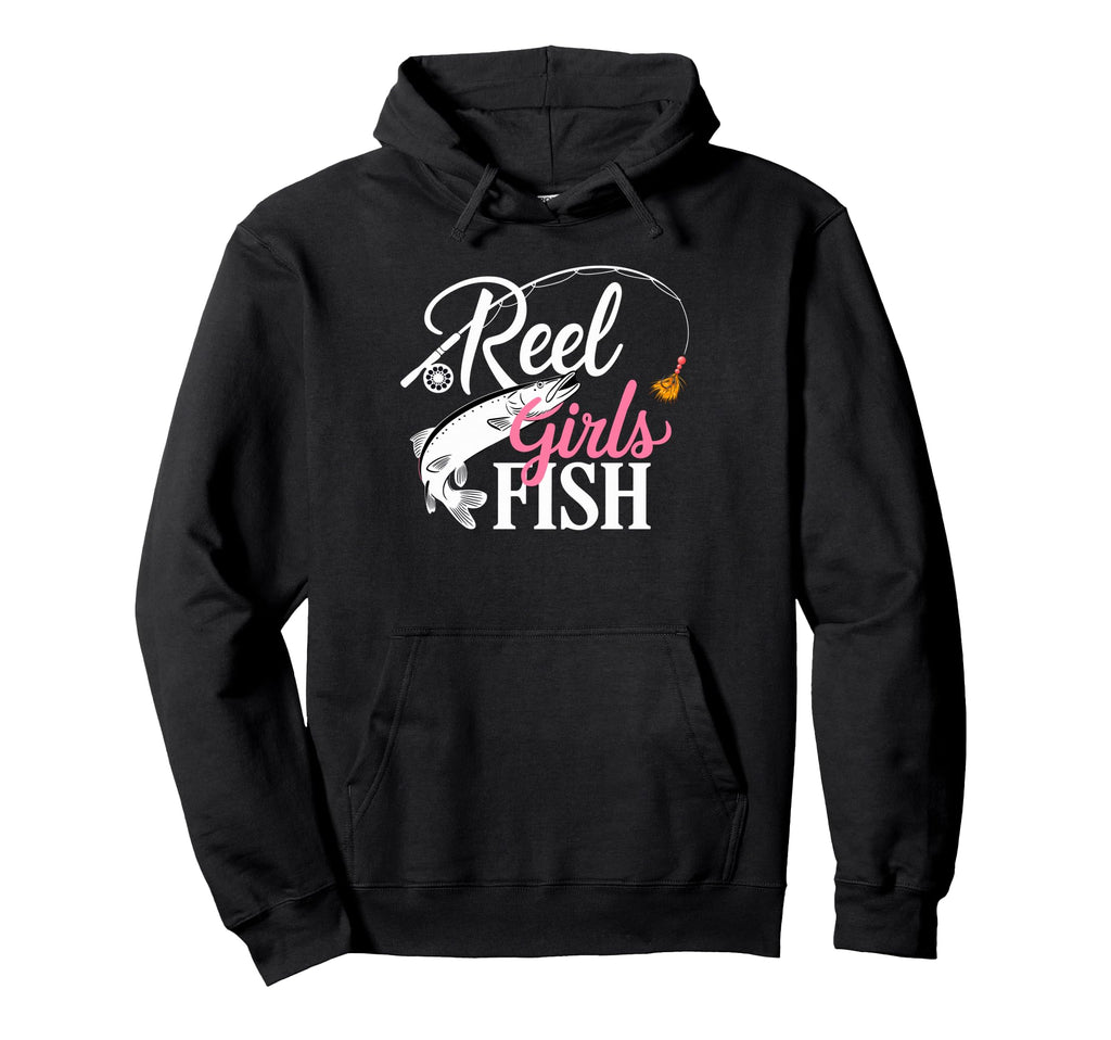 Reel Fish Fisher Mom Bass Fishing Fish Hoodie - Minimalist Print Men Women - T-Shirt, Sweatshirt, Hoodie