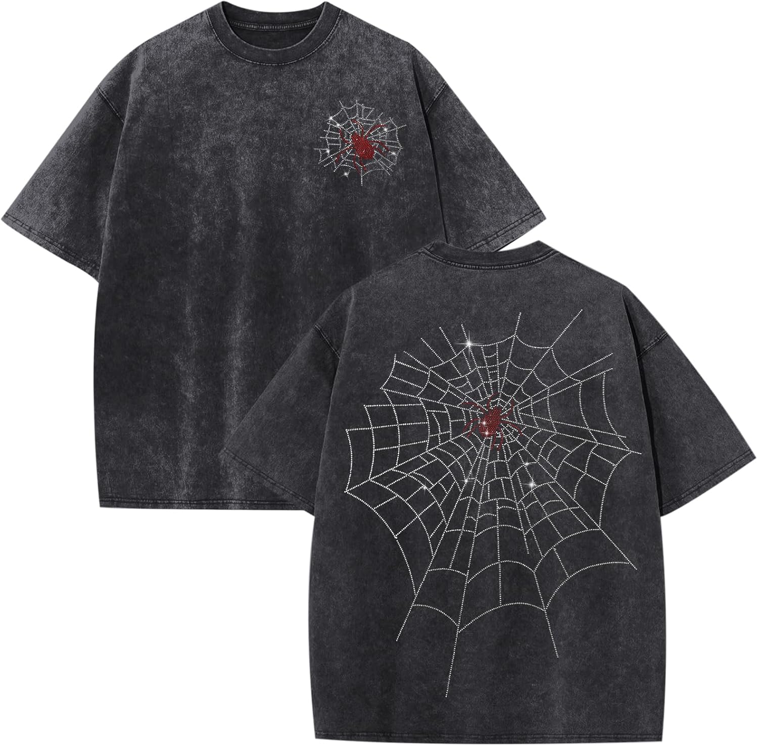 Men's Rhinestone Graphic Spider Grunge Vintage - Adult & Kids T-Shirts, Sweatshirts & Hoodies apparel design preview 1
